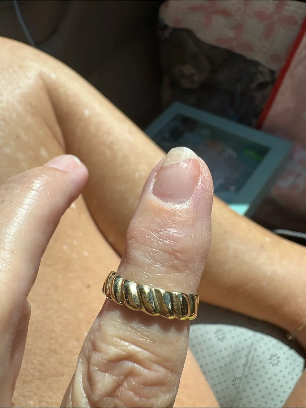 10k stamped acid tested Classic Twisted Rope Gold Band Ring - Gold size 7